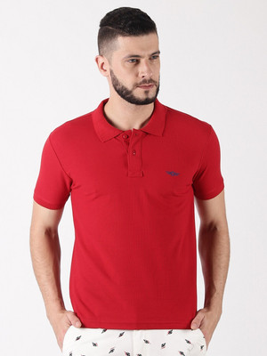 Force NXT Solid Men Polo Neck Red T-Shirt