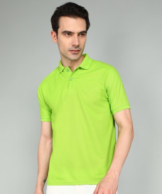 eSiddhi Solid Men Polo Neck Light Green T-Shirt