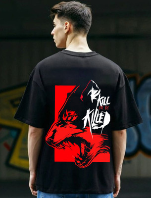 Uniplanet Store Printed, Typography Men Round Neck Black T-Shirt