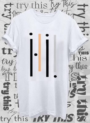 Try This Typography Men Round Neck Orange T-Shirt