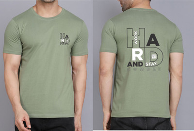 WOOSTRO Typography Men Round Neck Light Green T-Shirt
