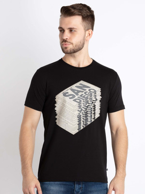 Status Quo Printed, Typography Men Round Neck Black T-Shirt