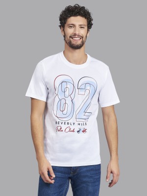 Beverly Hills Polo Club Printed Men Round Neck White T-Shirt