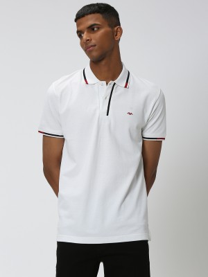 MUFTI Solid Men Polo Neck White T-Shirt