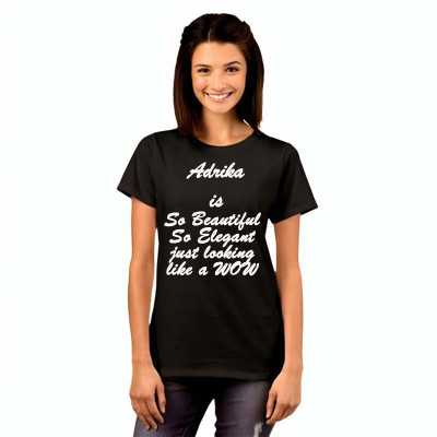 GNS Typography Women Round Neck Black T-Shirt