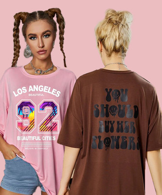 Christy World Printed Women Round Neck Multicolor T-Shirt