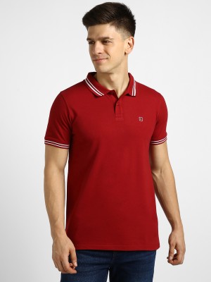 Urbano Fashion Solid Men Polo Neck Maroon T-Shirt