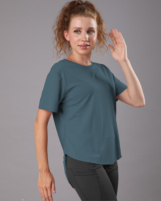 Sk enterprise Solid Women Round Neck Reversible Grey T-Shirt