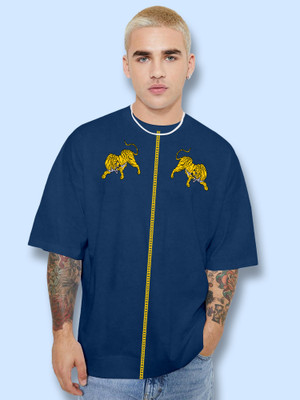 FTX Printed Men Round Neck Blue T-Shirt