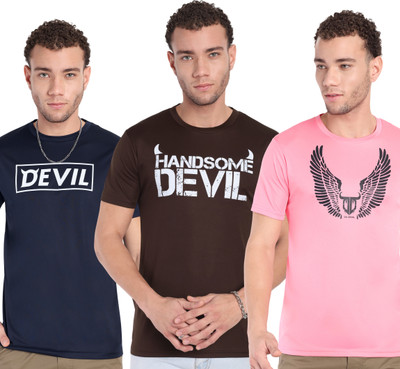 Go Devil Printed Men Round Neck Multicolor T-Shirt