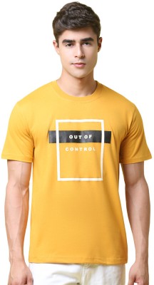 Tee Projekt Printed, Typography Men Round Neck Yellow T-Shirt