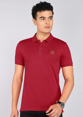 United Colors of Benetton Solid Men Polo Neck Red T-Shirt