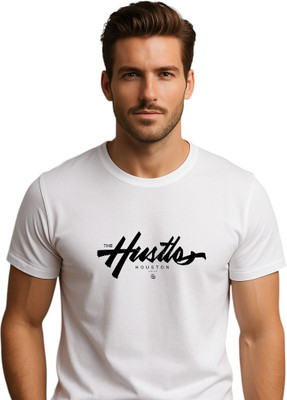 Attirea Printed Men Round Neck White T-Shirt