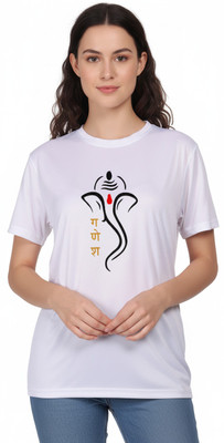 Sparrow sky Graphic Print Women Round Neck White T-Shirt