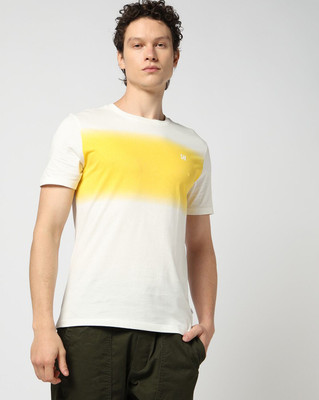 GAP Printed Men Round Neck Yellow T-Shirt