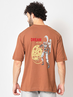 IMSA MODA Printed, Typography Men Round Neck Brown T-Shirt