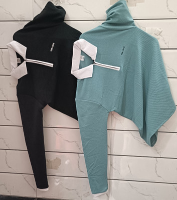 ashutoshsaini Solid Men Cowl Neck Black, Light Blue T-Shirt