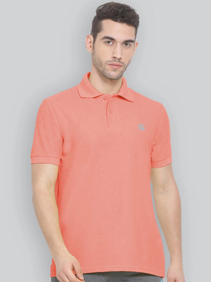Lux Nitro Solid Men Polo Neck Pink T-Shirt