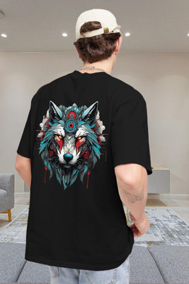 Dark Drive Graphic Print Men Round Neck Black T-Shirt