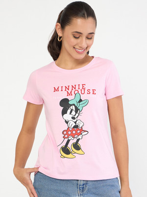 WEAR YOUR MIND Graphic Print Women Round Neck Pink T-Shirt