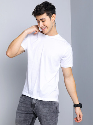 Moldify Printed Men Round Neck White T-Shirt