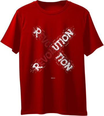 VIRAJ VINTAGE Printed Men Round Neck Red T-Shirt