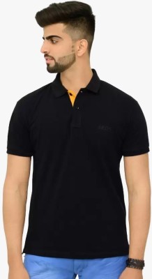 DivyaPre Solid Men Polo Neck Blue T-Shirt