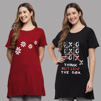 Matisse Printed Women Round Neck Multicolor T-Shirt