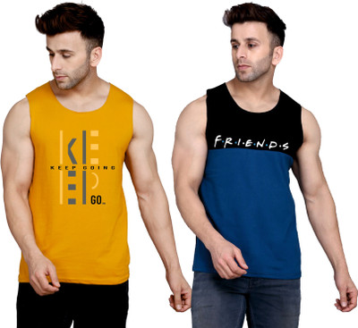SLOWLORIS Printed Men Round Neck Brown, Black, Dark Blue T-Shirt