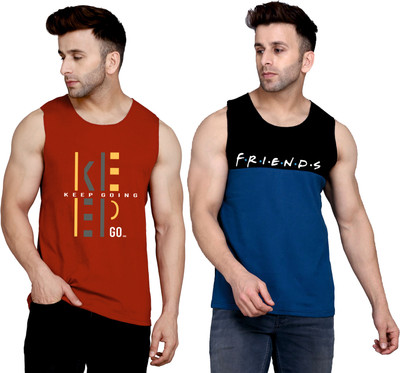 SLOWLORIS Printed Men Round Neck Maroon, Black, Dark Blue T-Shirt