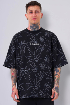 Lauren Adams Printed Men Round Neck Black T-Shirt