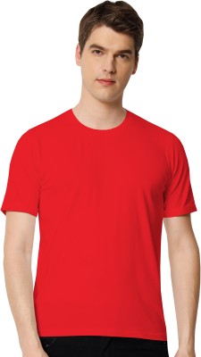 SHAUN Solid Men Round Neck Red T-Shirt