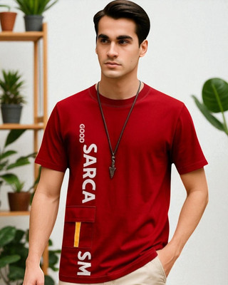StyleFlick Printed Men Round Neck Red T-Shirt
