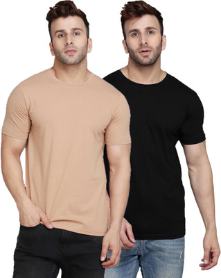 Cryptic Solid Men Round Neck Multicolor T-Shirt