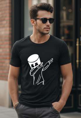 Uniplanet Store Printed Men Round Neck Black T-Shirt