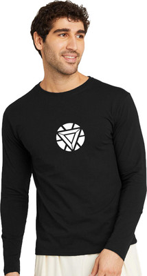 RULEDBYSUN Printed Men Round Neck Black T-Shirt