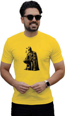 Binayak Printed Men Round Neck Yellow T-Shirt