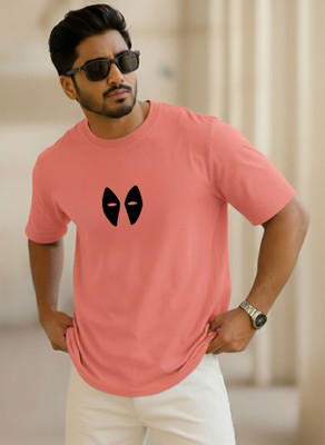 SINNER STREET Printed Men Round Neck Orange T-Shirt