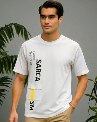 Autna Printed Men Round Neck White T-Shirt