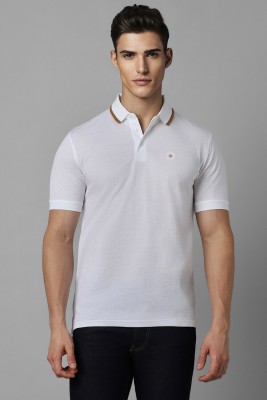 LOUIS PHILIPPE Self Design Men Polo Neck White T-Shirt