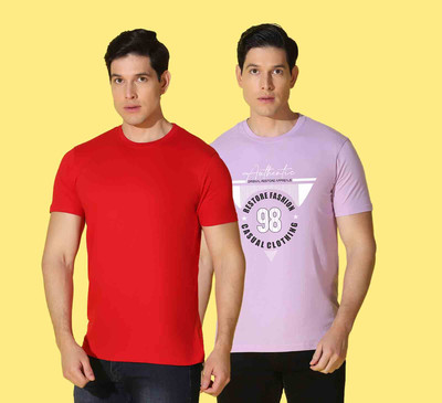 WOOSTRO Typography Men Round Neck Multicolor T-Shirt