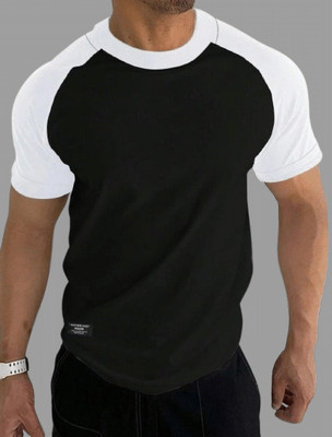 Mark TP Colorblock Men Round Neck Green, White T-Shirt
