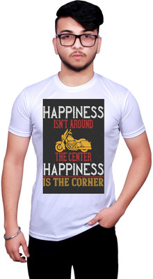 KRYONIX Printed, Typography Men Round Neck White T-Shirt