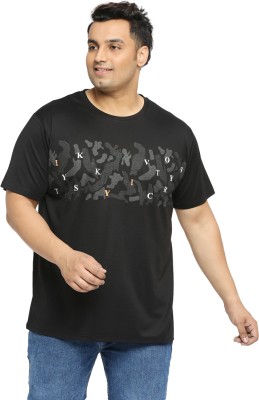 XMEX Printed, Typography Men Round Neck Black T-Shirt