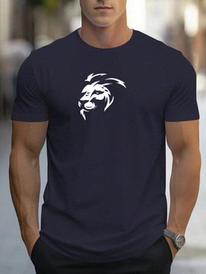 Hari Om Enterprises Graphic Print Men Round Neck Dark Blue T-Shirt