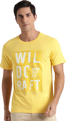 Wildcraft Printed Men Crew Neck Yellow T-Shirt