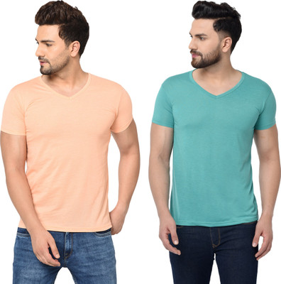 Tresna Fab Solid Men V Neck Multicolor T-Shirt