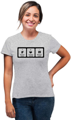 SmarTee Street Typography Women Round Neck Grey T-Shirt