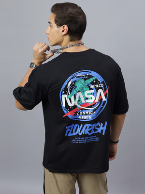 Crazybee - CB Graphic Print Men Round Neck Black T-Shirt