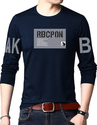Bike Typography Men Round Neck Dark Blue T-Shirt